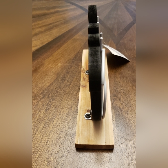 NWT Hello Sign Black & White Decorative Tabletop Accent – Rustic Wood Base - Picture 6 of 9